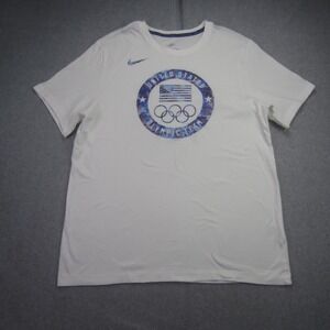 United States Olympic Team Puck Club Shirt Mens XL White‎ Nike Tee Short Sleeve